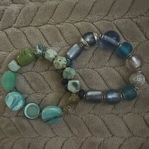 Stone bead bracelets stretch nwot